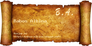 Babos Albina névjegykártya